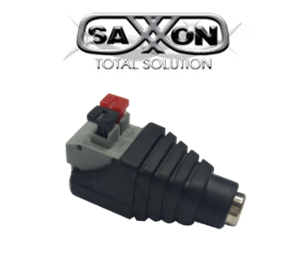 Adaptador tipo jack hembra polarizado de 12 VCD/ Con terminales de presion/ Facil conexion