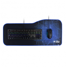Tapete gamer XL VORAGO Mousepad MPG-300, 795 mm, 5 mm, Spandex, Microfibra, Goma