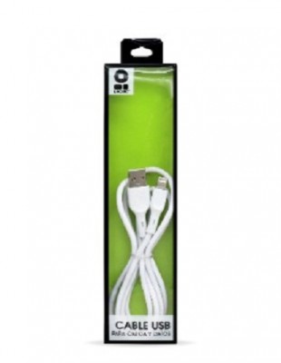 Cable Lightning BROBOTIX 963165, USB V2.0., Lightning., Blanco, 1m