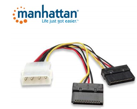 Cable alimentador interno &quot;Y&quot; SATA Manhattan 349369 