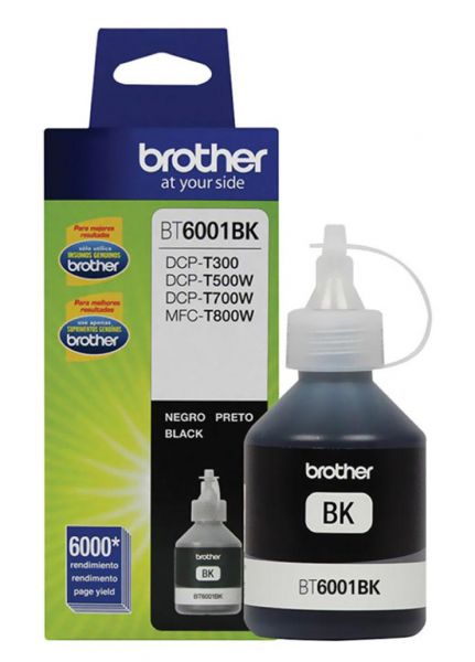 Botella de tinta BROTHER, BT6001bk Negro 108ml