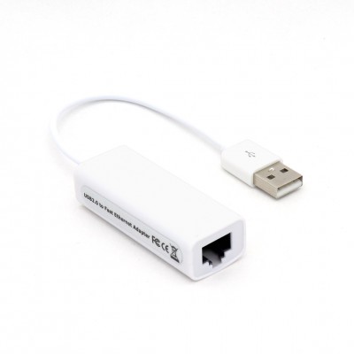 CONVERTIDOR BROBOTIX USB V2.0 A RJ45, USB, RJ-45, Macho-Hembra, Blanco, 12 cm