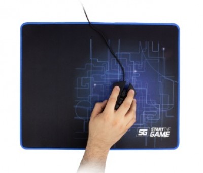 Tapete Vorago Mediano VORAGO MPG-200, Negro, Azul, 444 mm, 3 mm, Spandex, Microfibra, Goma