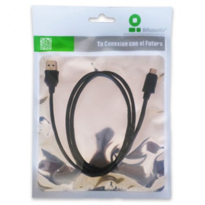 Cable USB BROBOTIX 053121, 1 m, Negro